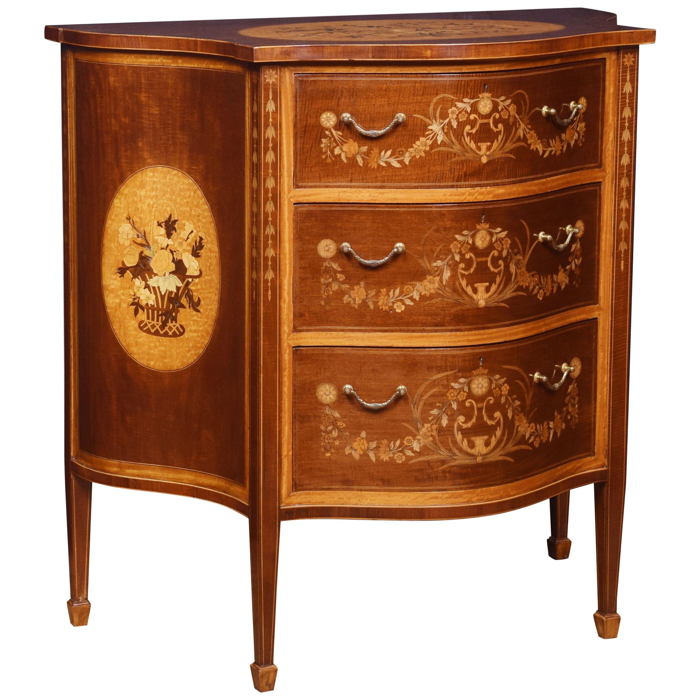 Edwards and Roberts Serpentine Chest of Drawers For Sale