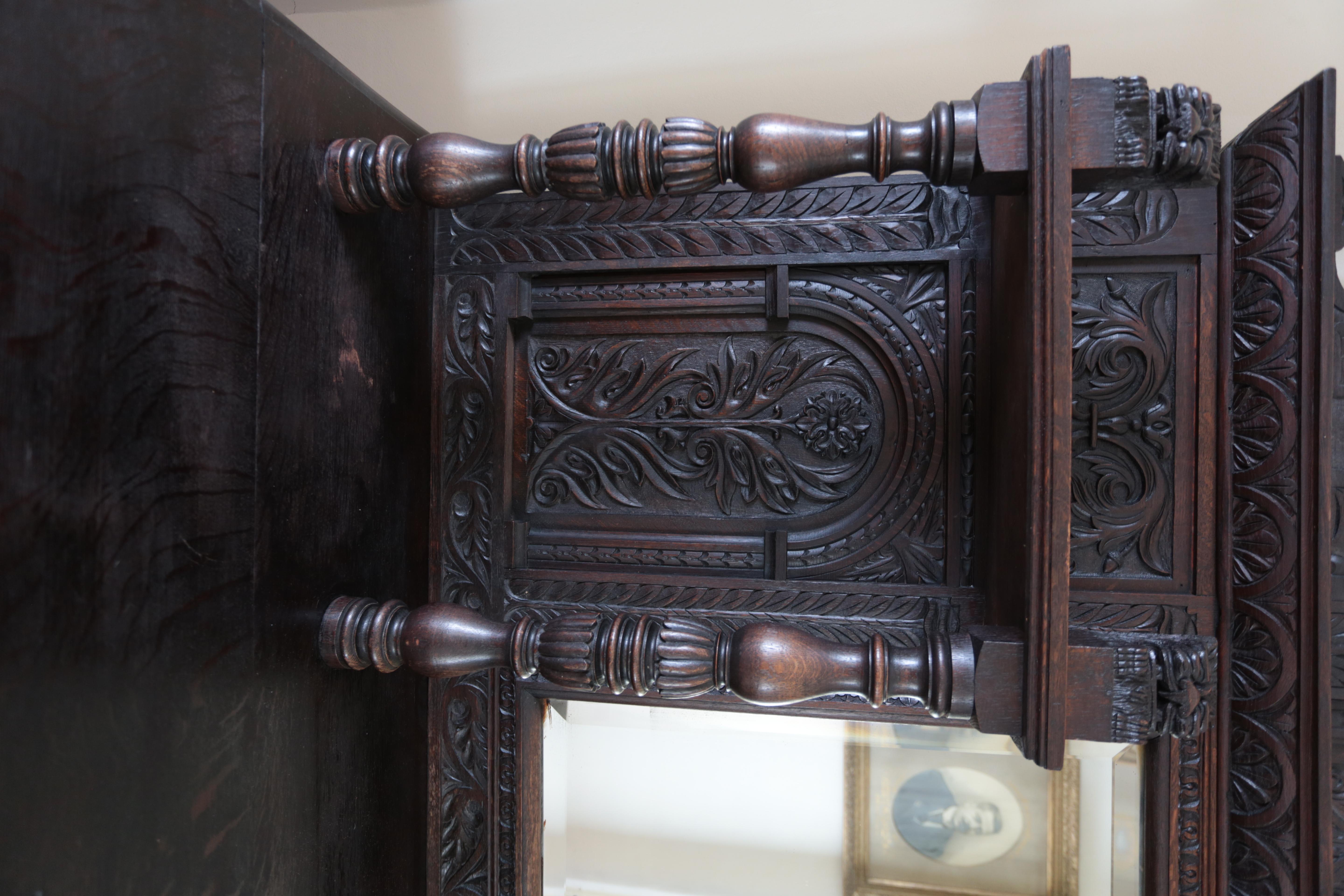 Oak Edwards & Roberts Antique Victorian Sideboard For Sale