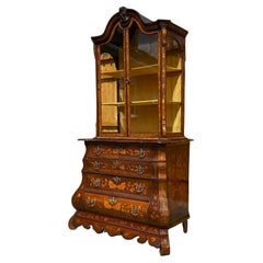 Edwards & Roberts Dutch Marquetry Display Cabinet On Chest