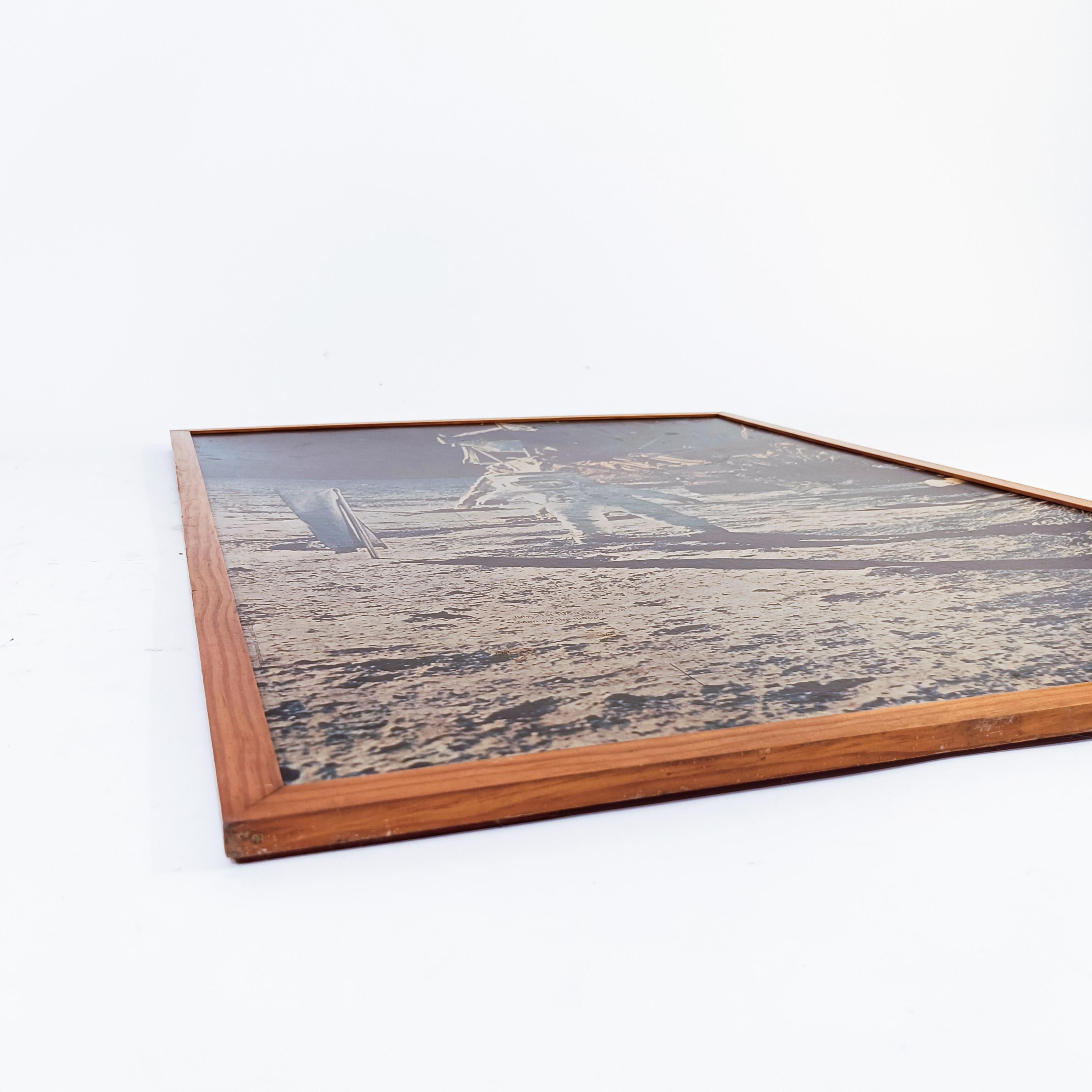 Edwin Aldrin on the moon. Large high-resolution print, Switzerland, 1970s In Good Condition For Sale In SANT ADRIÀ DE BESÒS, ES