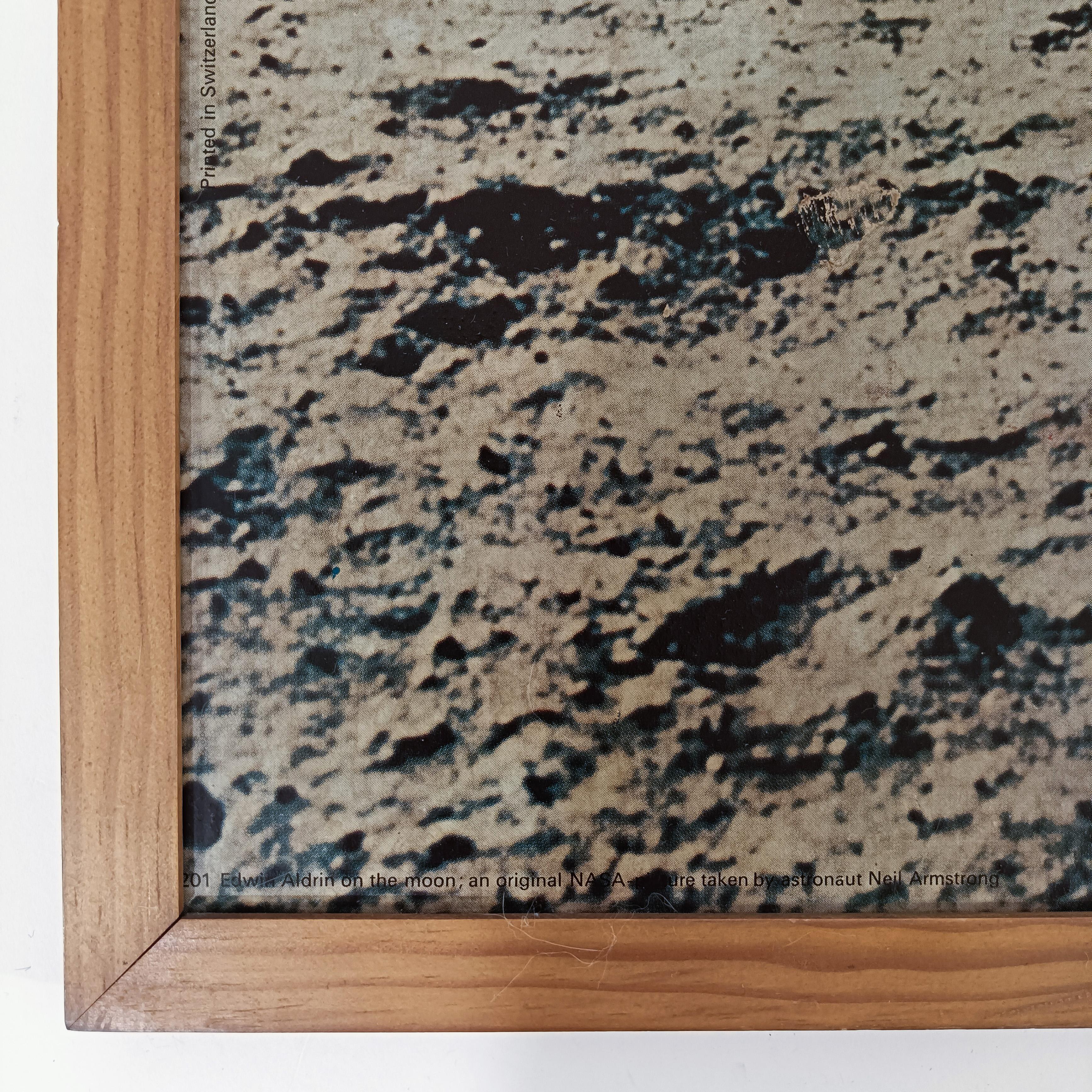 Edwin Aldrin on the moon. Large high-resolution print, Switzerland, 1970s For Sale 1