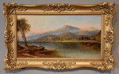 Antique Oil Painting Pair by Edwin Alfred Pettitt "A Lakeland Cottage"