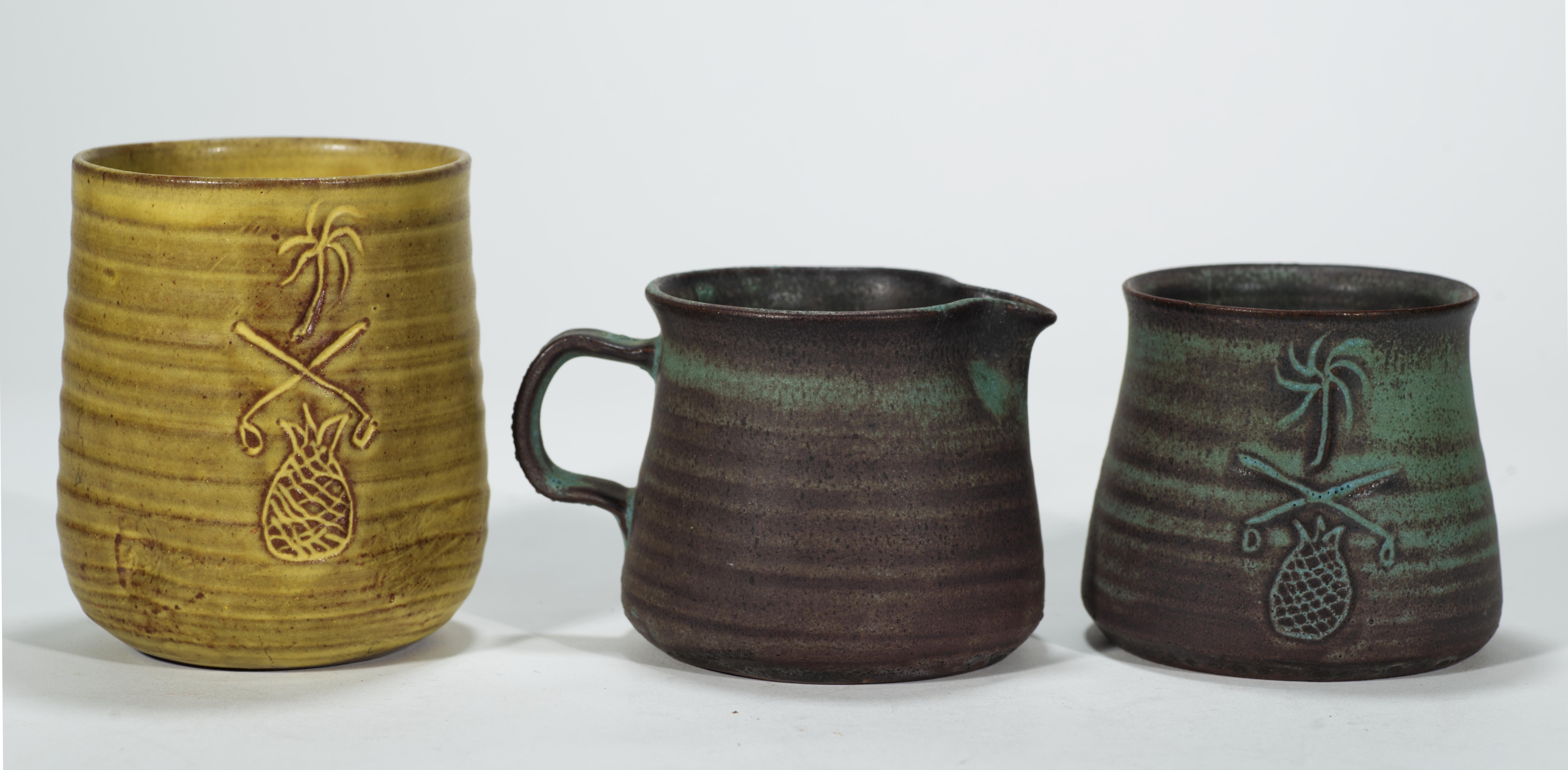 Smaltato Set di 3 vasi in ceramica di Edwin e Maribel Todd, Giamaica 1969 in vendita
