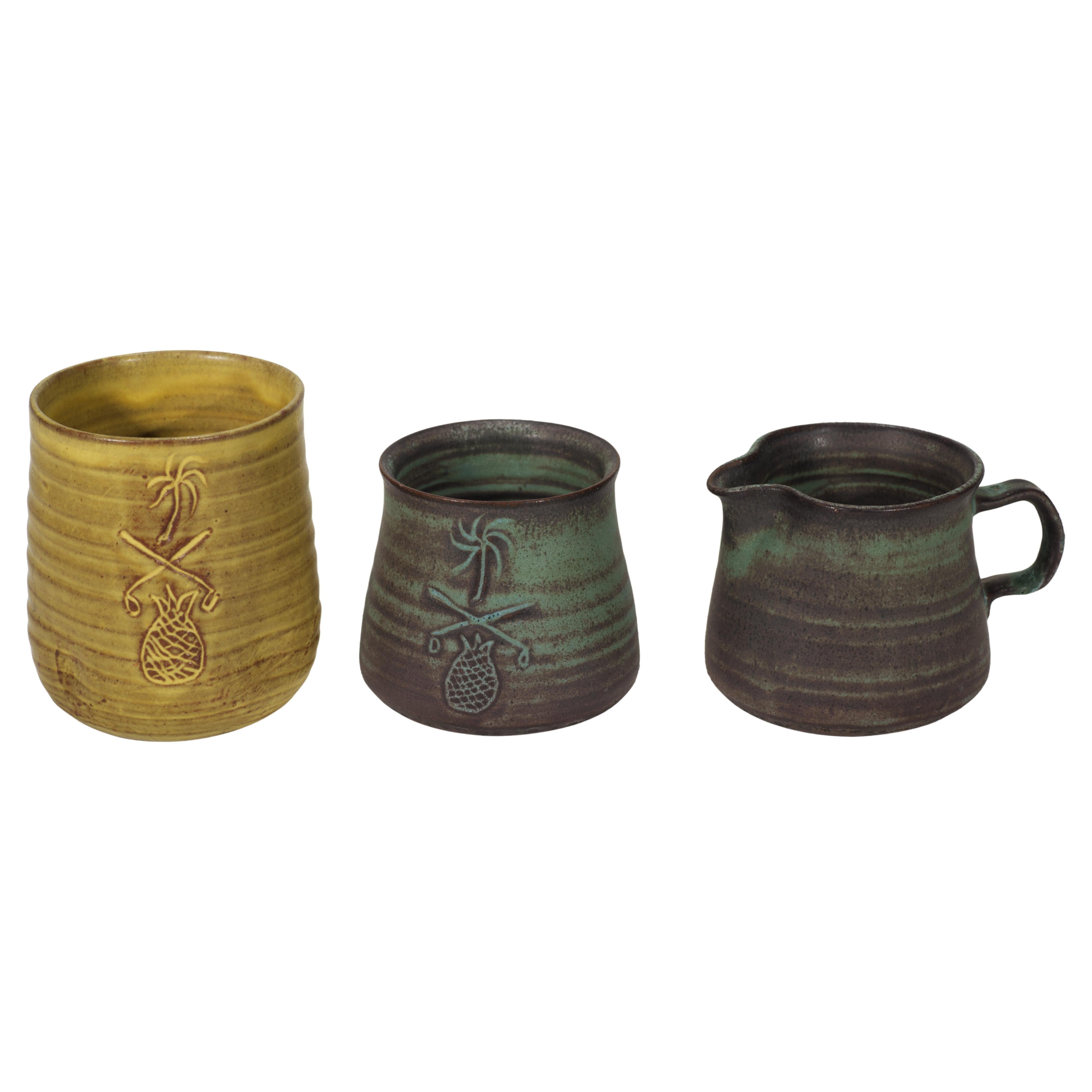 Set di 3 vasi in ceramica di Edwin e Maribel Todd, Giamaica 1969 in vendita