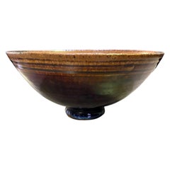 Edwin and Mary Scheier Signed Mid-Century Modern Glazed Ceramic Smiley Face Bowl