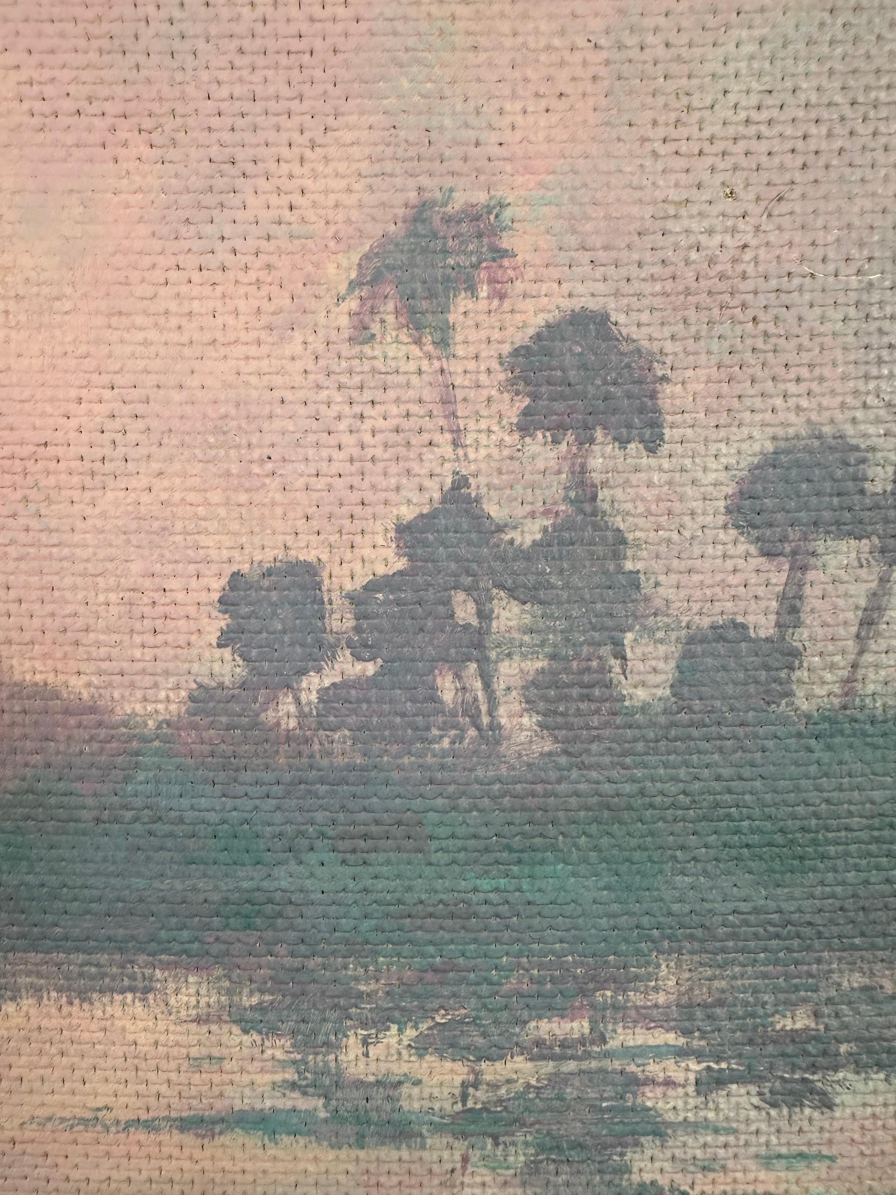 Paesaggio al tramonto in Florida - Painting Impressionismo americano di Edwin B. Kelley Jr.