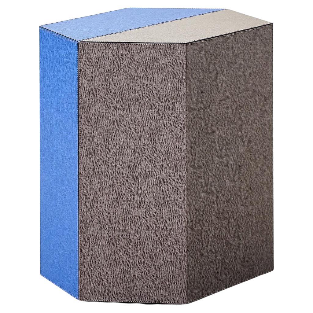 Tabouret bleu et marron Edwin en vente