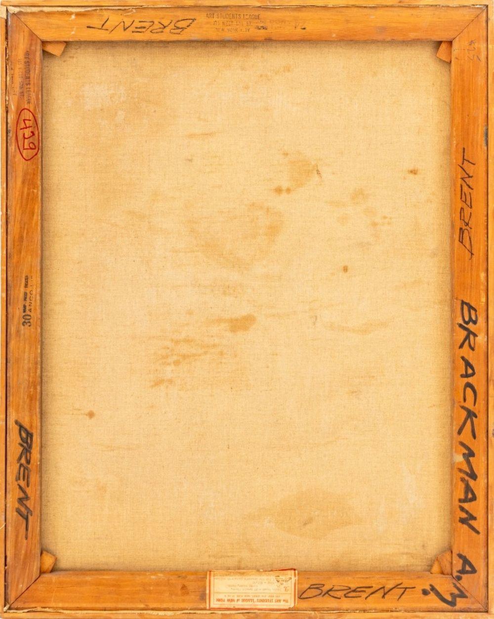 Reclining Female Nude - Figurative Painting Marrone di Edwin Brent