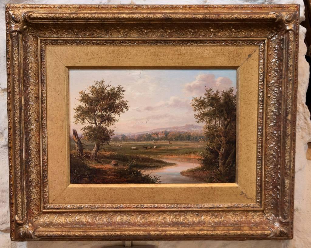 Paysage de rivière anglais victorien du 19ème siècle par Edwin Buttery en vente 1