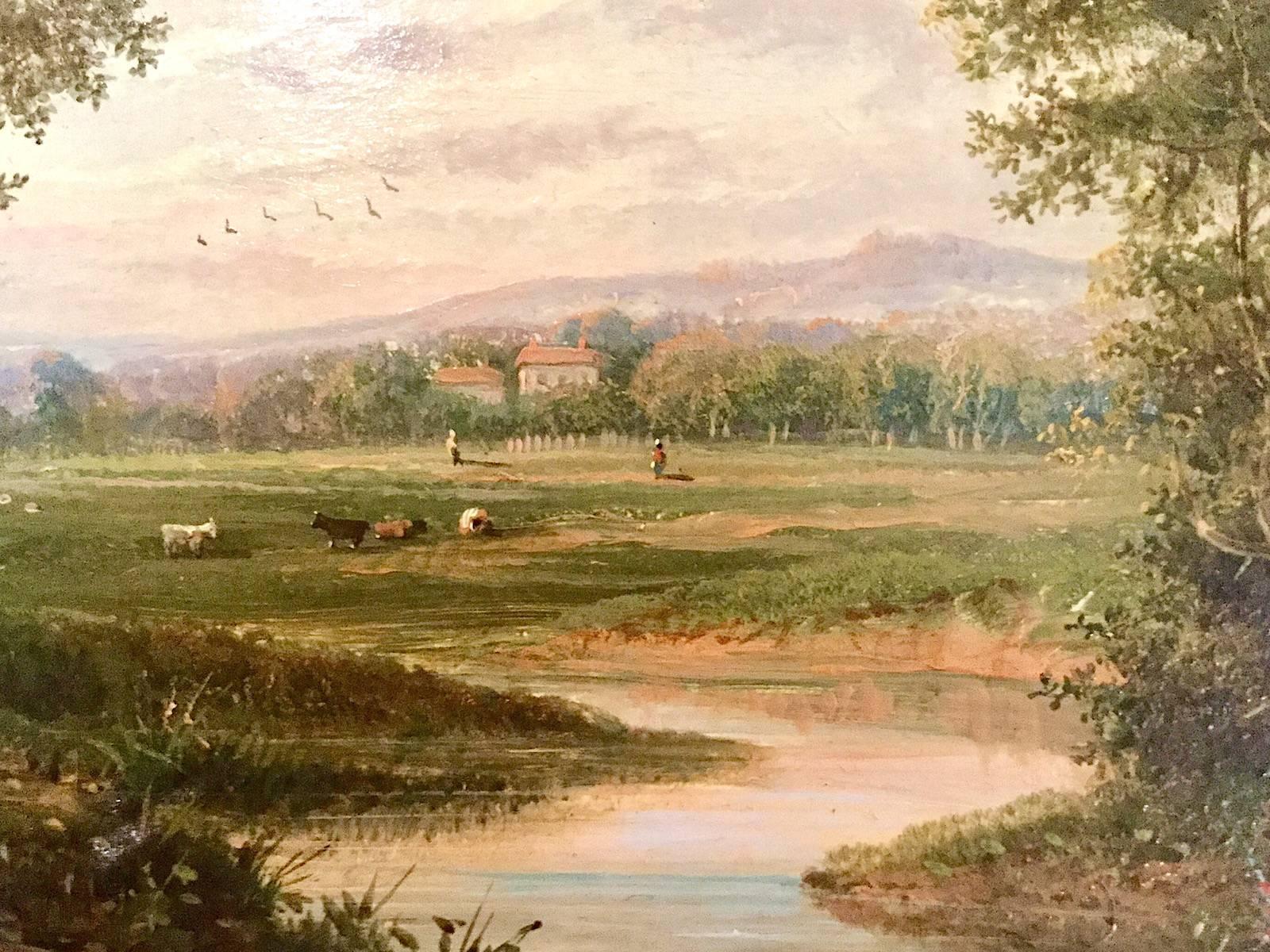 Paysage de rivière anglais victorien du 19ème siècle par Edwin Buttery en vente 3