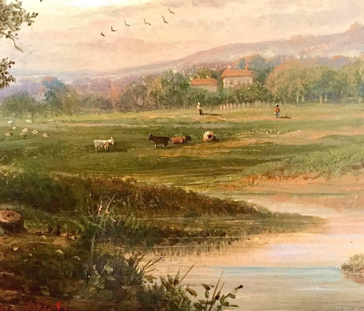 Paysage de rivière anglais victorien du 19ème siècle par Edwin Buttery en vente 4