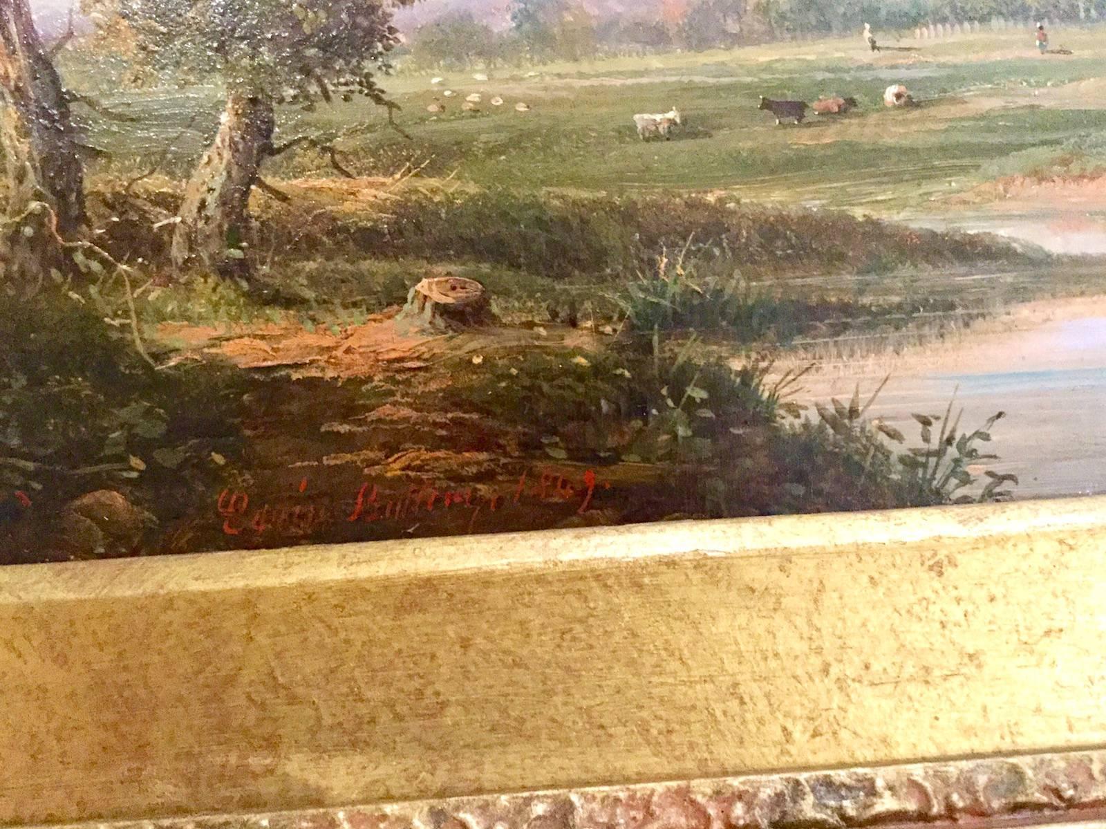 An English River Landscape Victorian 19th Century by Edwin Buttery For Sale 5