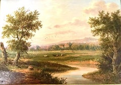 An English River Landscape Victorian 19th Century by Edwin Buttery