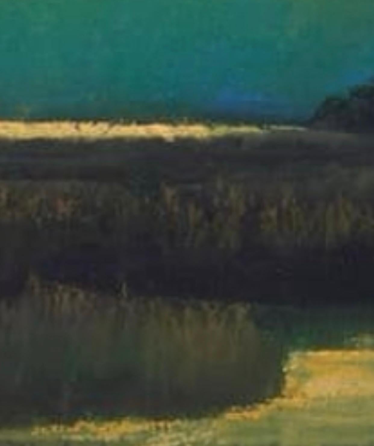 Edwin C. Siegfried (Am. 1889 - 1955) Pastel On Paper Titled “Moonlit Marsh” In Good Condition For Sale In Chicago, IL