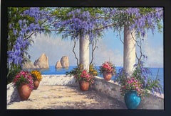 L'artiste italien Moriani (20C) paysage côtier, peinture à l'huile sur toile, encadrée