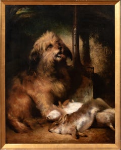 Ritratto di un terrier dopo un coniglio, XIX secolo di Edwin Douglas (1848-1914)