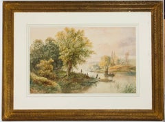 Attributed to Edwin Earp - Gilt Framed Large 19th Century Watercolour, Landscape