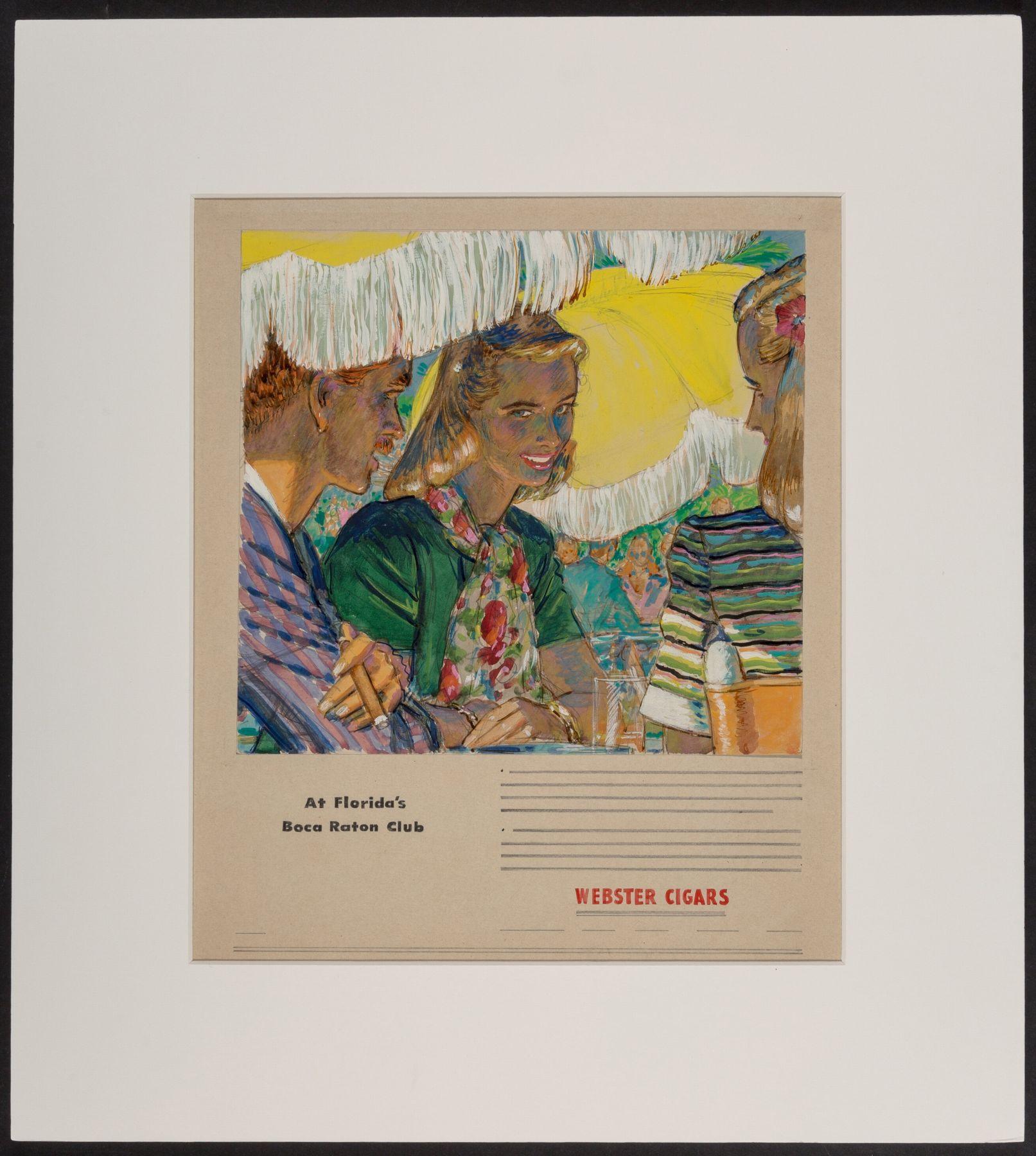 Webster Zigarren-Werbung, Skizzenstudie – Painting von Edwin Georgi