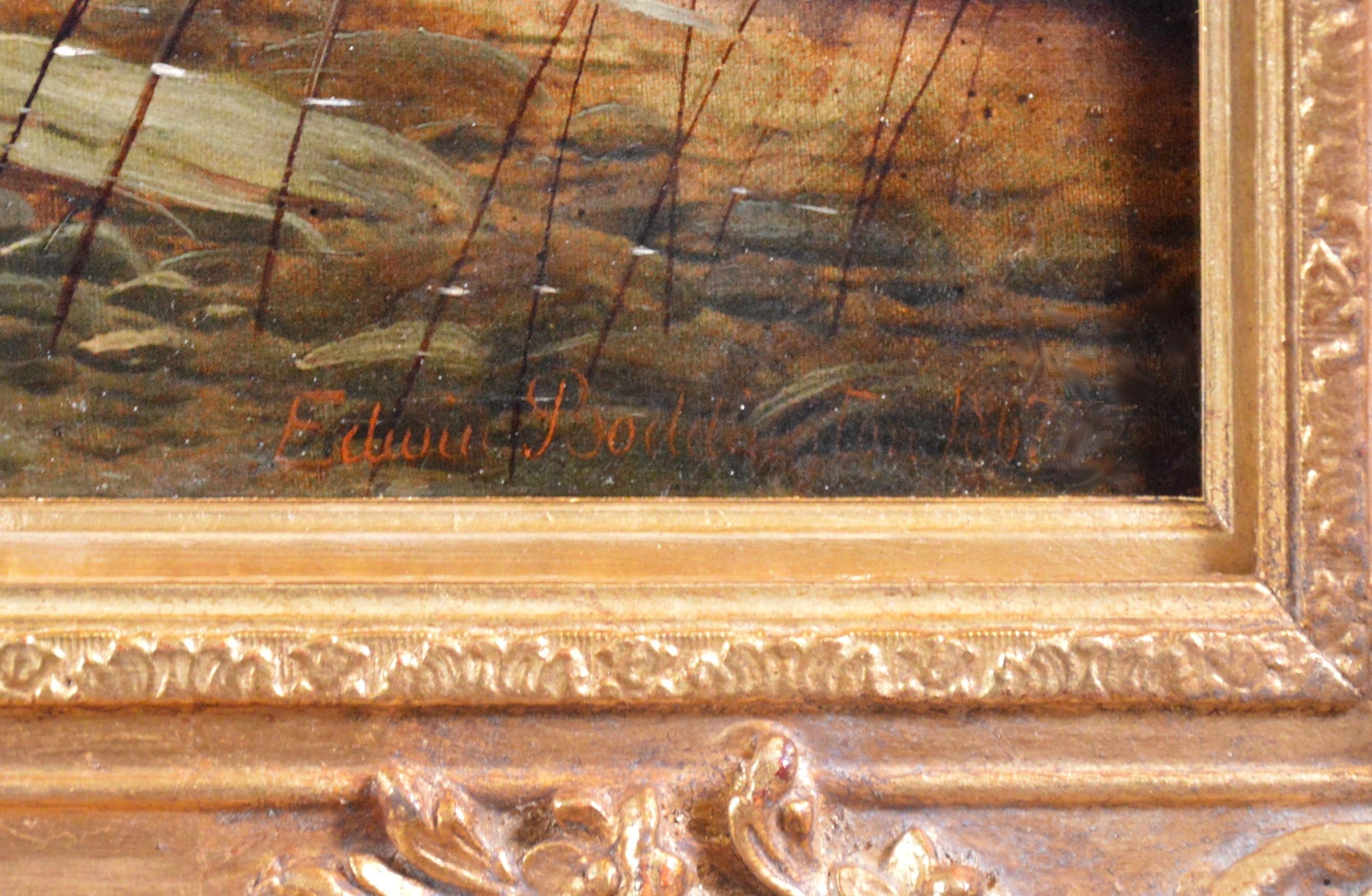 Sunrise North Wales - Large 19th Century Oil Painting Exhibition Landscape 1867 5
