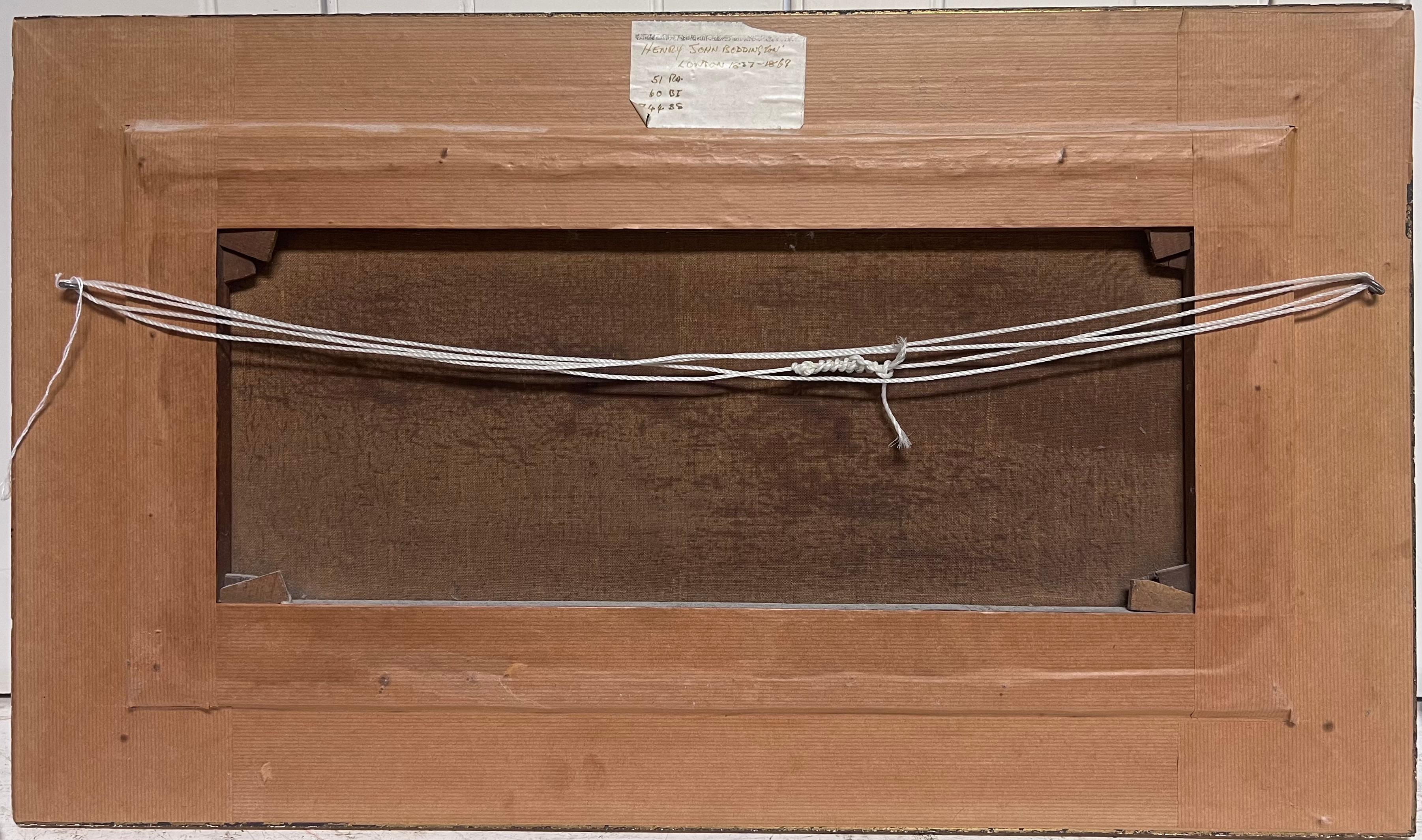 Feine viktorianische signiert Ölgemälde Sonnenuntergang Dämmerung über dem Fluss mit Anglern im Angebot 4