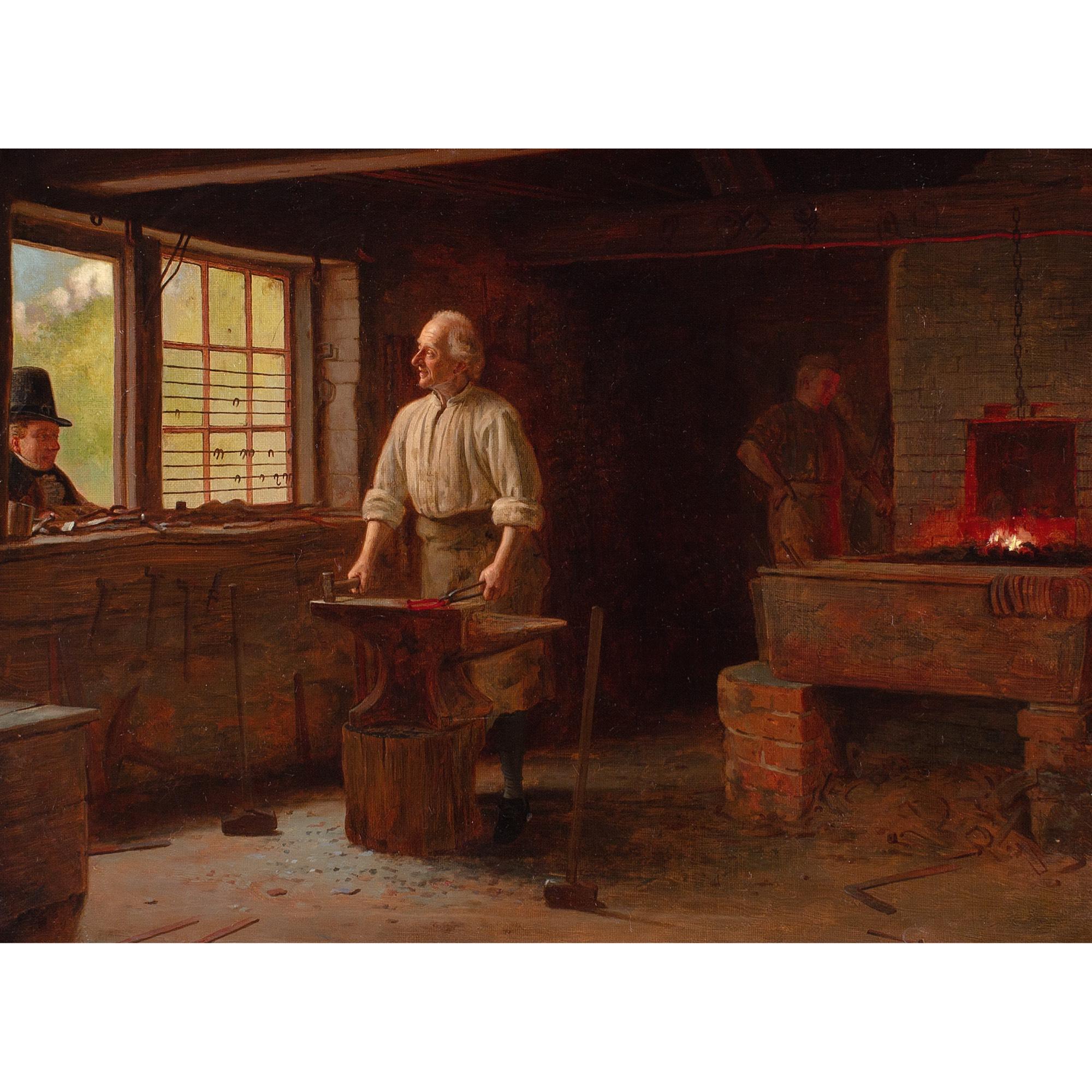 Edwin Hughes, The Blacksmith, Oil Painting  For Sale 1
