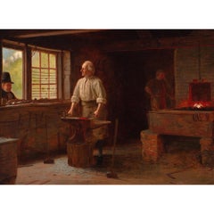 Edwin Hughes, The Blacksmith, Oil Painting