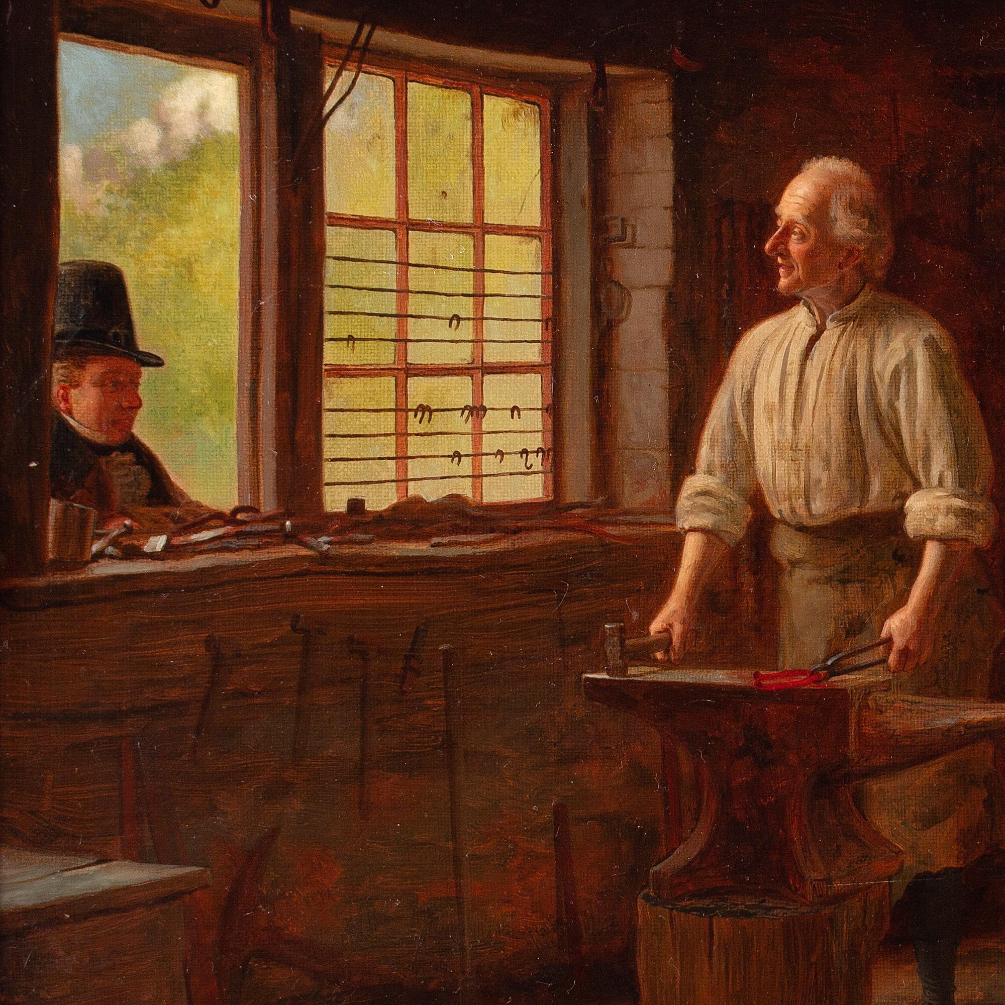 Edwin Hughes, The Blacksmith, peinture à l'huile  5