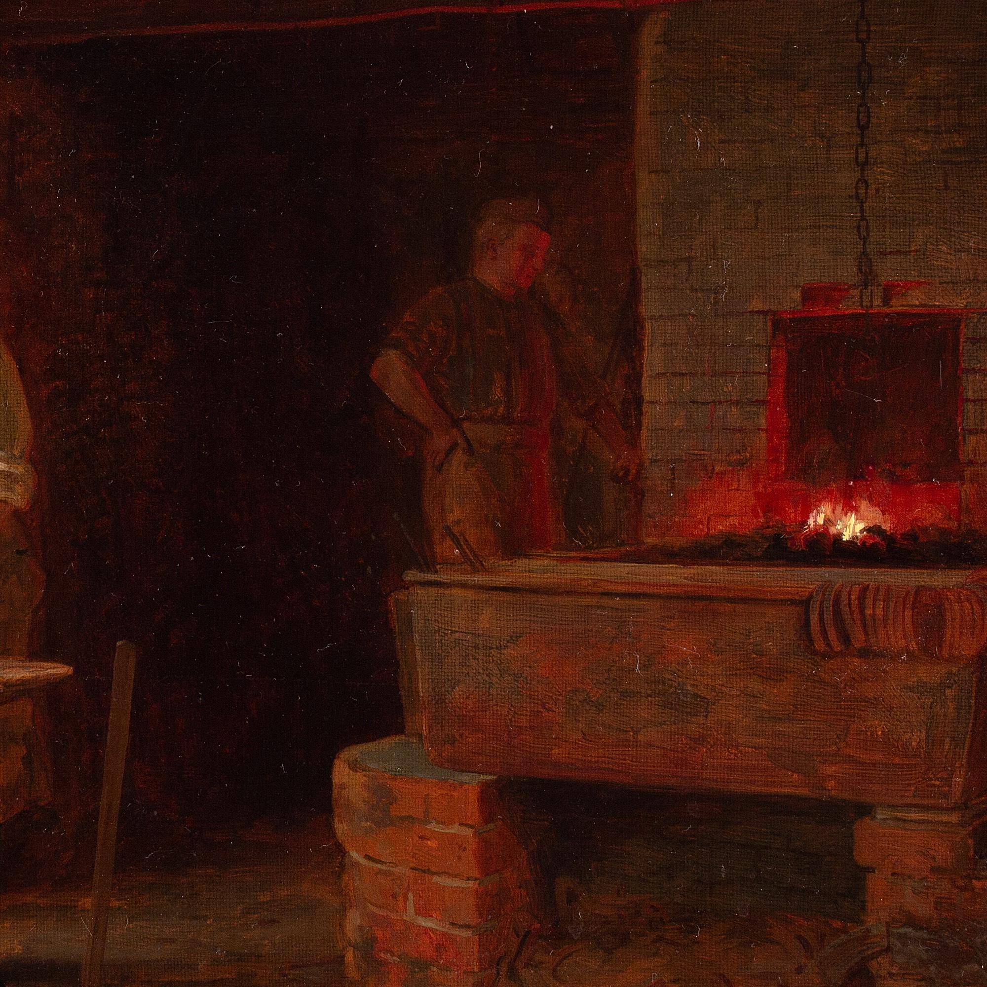 Edwin Hughes, The Blacksmith, peinture à l'huile  6