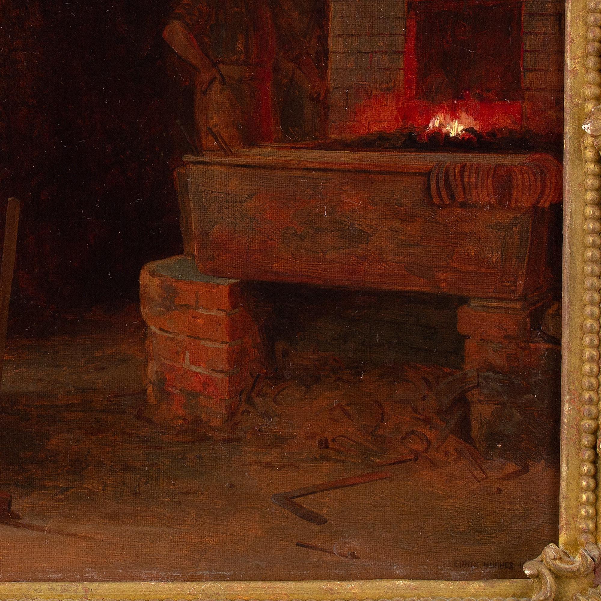 Edwin Hughes, The Blacksmith, Oil Painting  For Sale 7