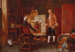The Painter. 19th Century, framed oil on canvas by Edwin Hughes