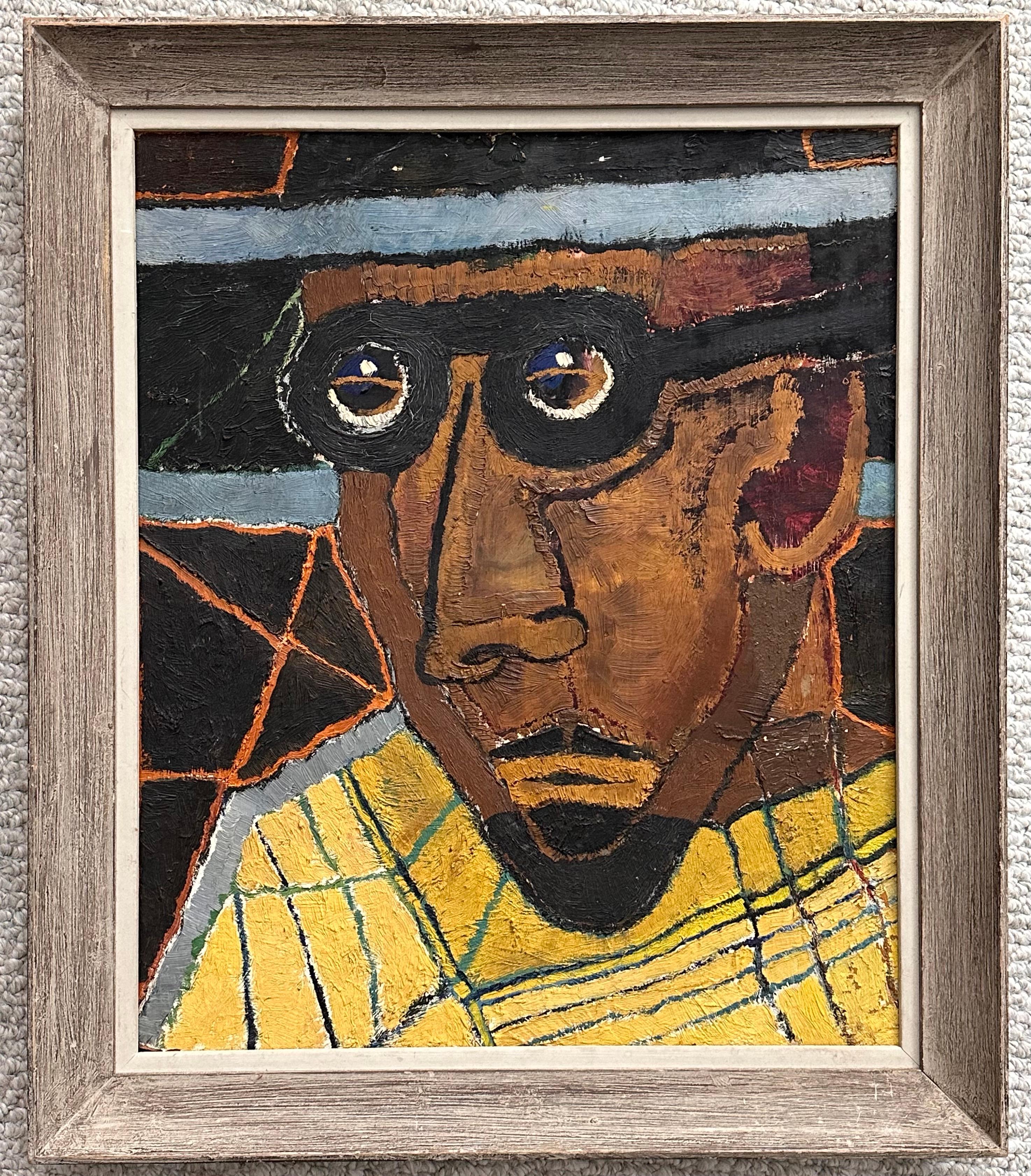 Portrait Painting Edwin Kosarek - Portrait d'un homme africain-américano-américain