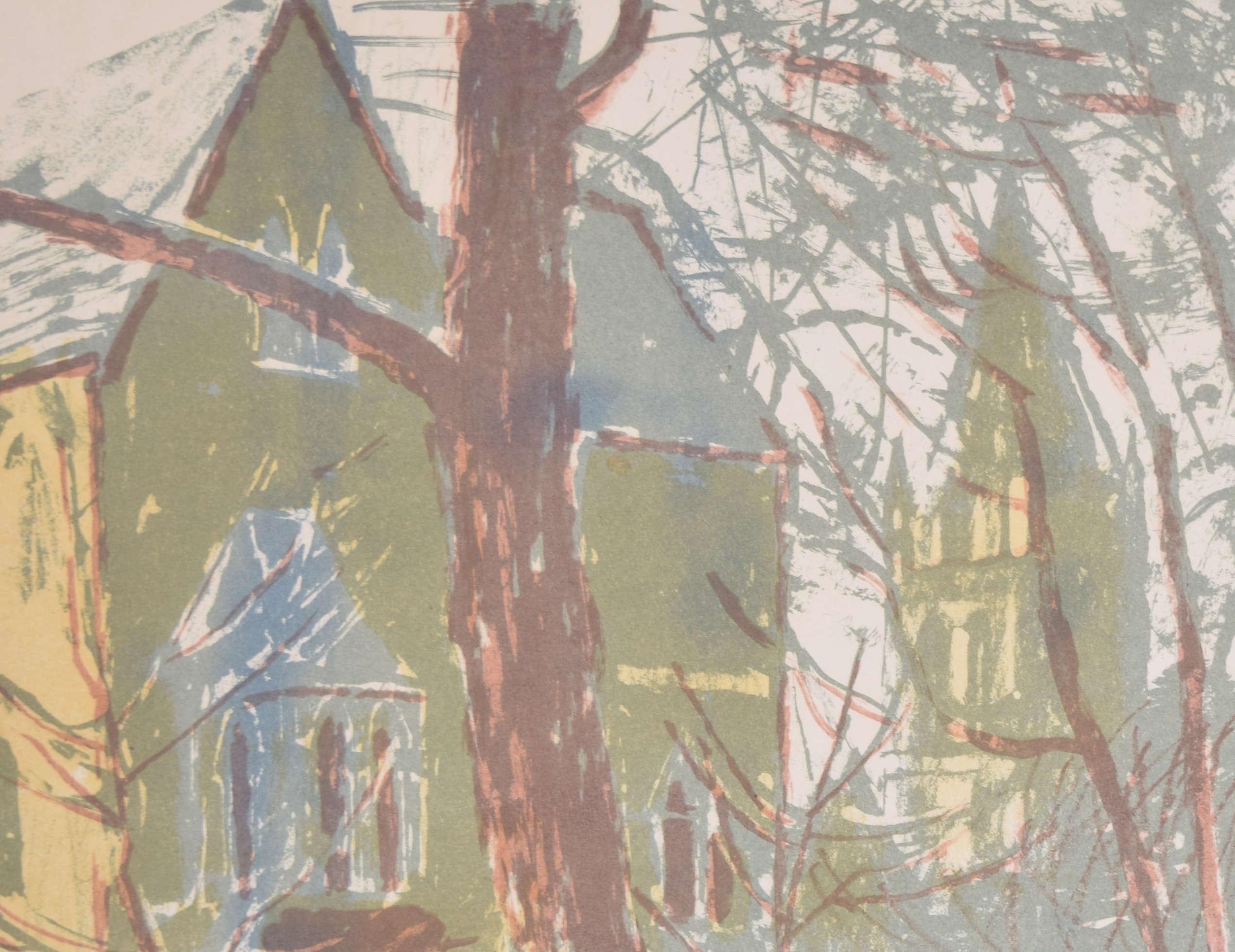 Christ Church Meadows, Oxford lithograph by Edwin La Dell For Sale 1