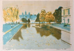 Vintage Edwin La Dell St John's College Cambridge Signed Lithograph Modern British Art