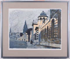 The High Street, Oxford with Queen's College lithographie d'Edwin La Dell