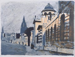 The High Street, Oxford with Queen's College lithograph by Edwin La Dell