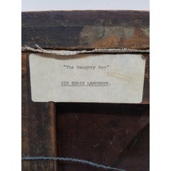 19th Century Oil Painting "The Naughty Child" After Sir Edwin Landseer