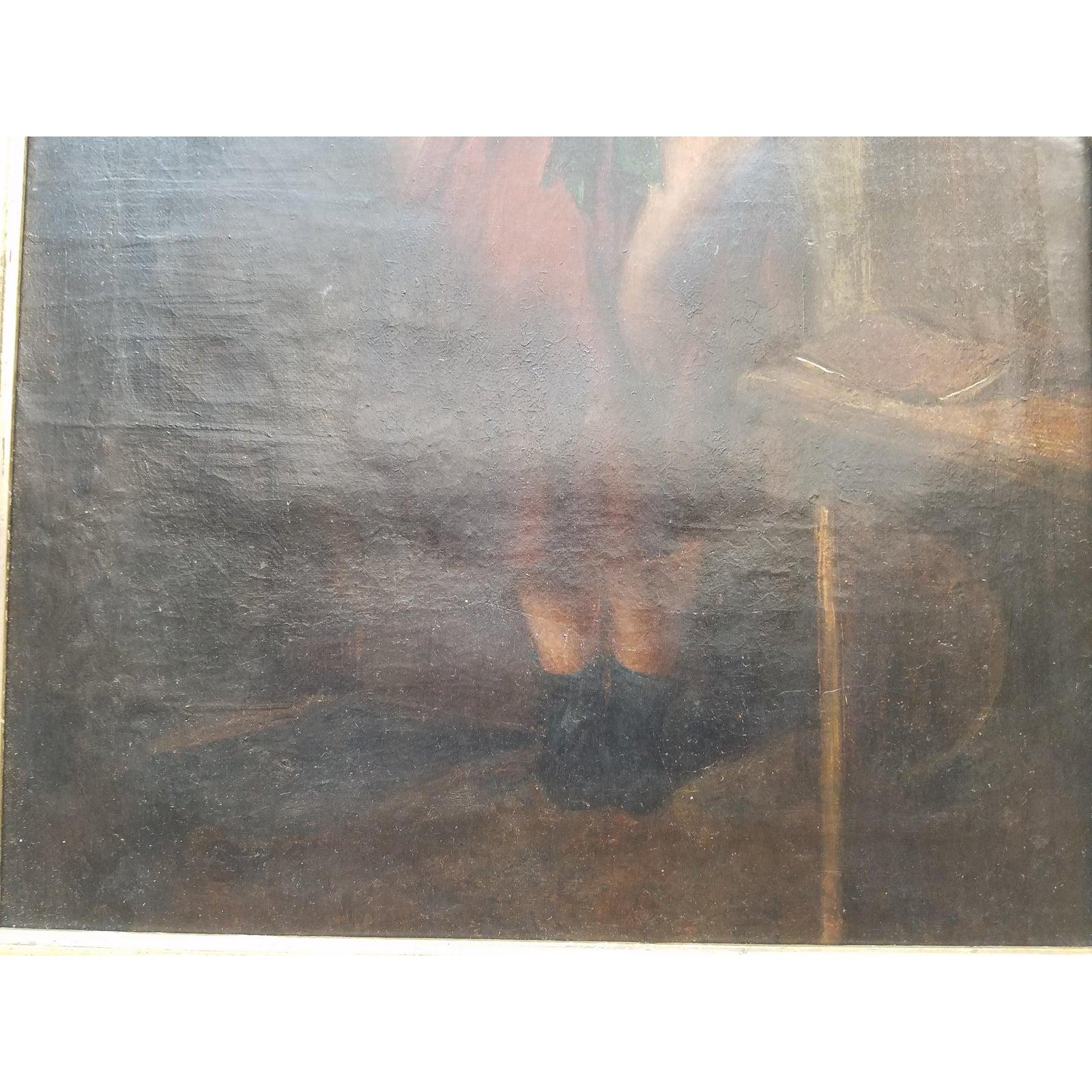 Peinture à l'huile du 19e siècle « The Naughty Child » d'après Sir Edwin Landseer en vente 7