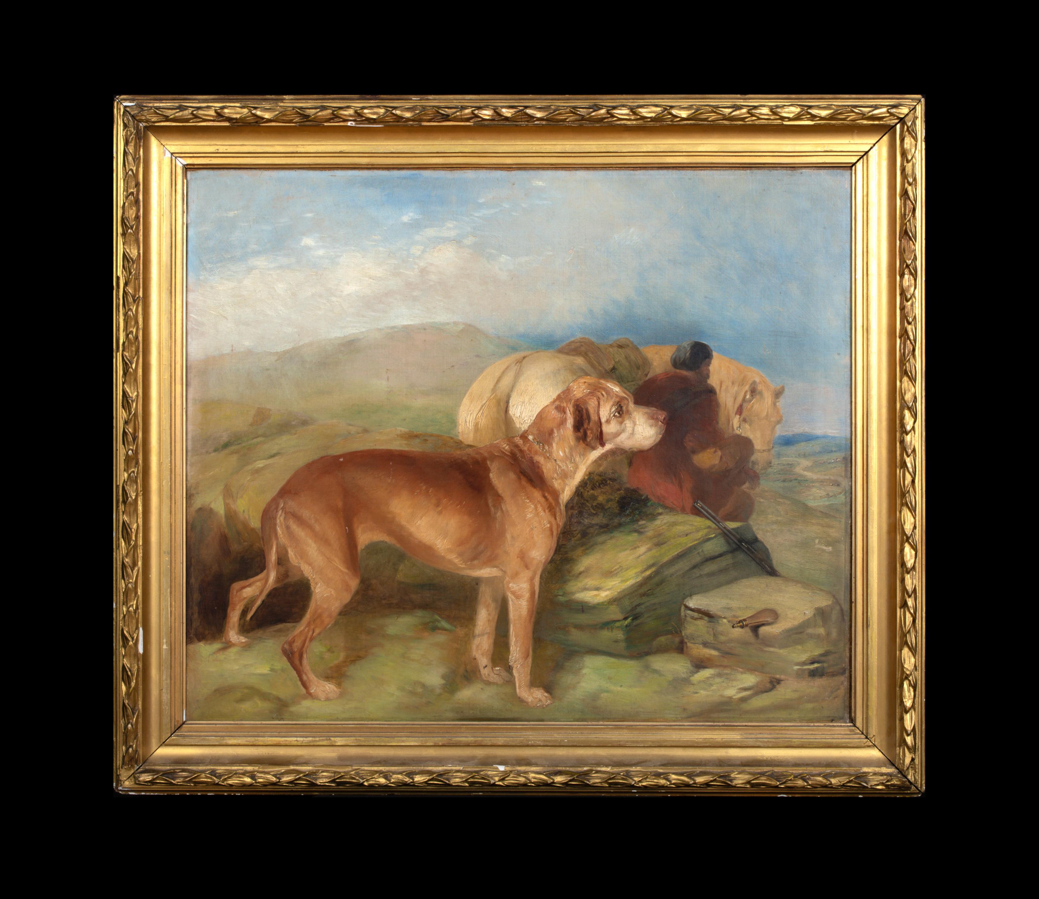 Arabian Horse & Dog Resting, 19th Century

circle of SIR EDWIN HENRY LANDSEER (1802-1873) - Christies London Provenance

Large 19th Century Orientalist portrait of an Ottoman hunter, white horse and hound dog, oil on canvas. Excellent quality and