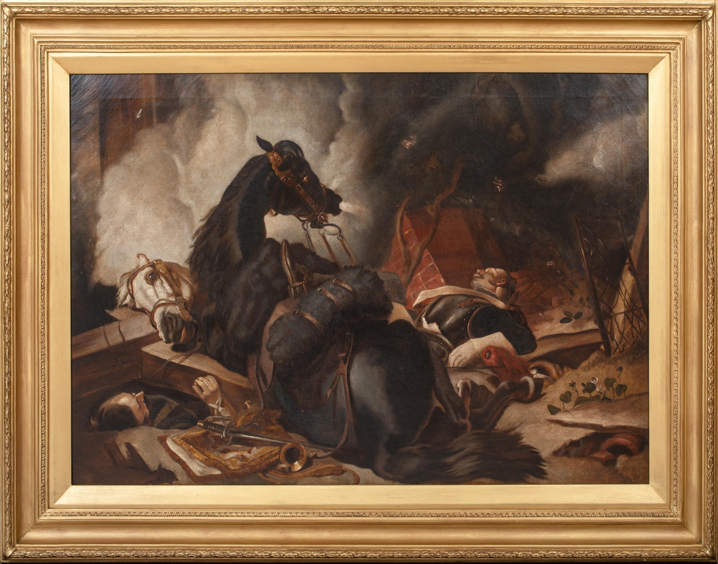 Sir Edwin Landseer Animal Painting – Napoleonische Kriege Kürassier Pferd, 19. Jahrhundert