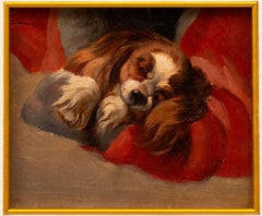 Sleeping Cavalier King Charles Puppy- Edwin Landseer (1802-1873), circle of