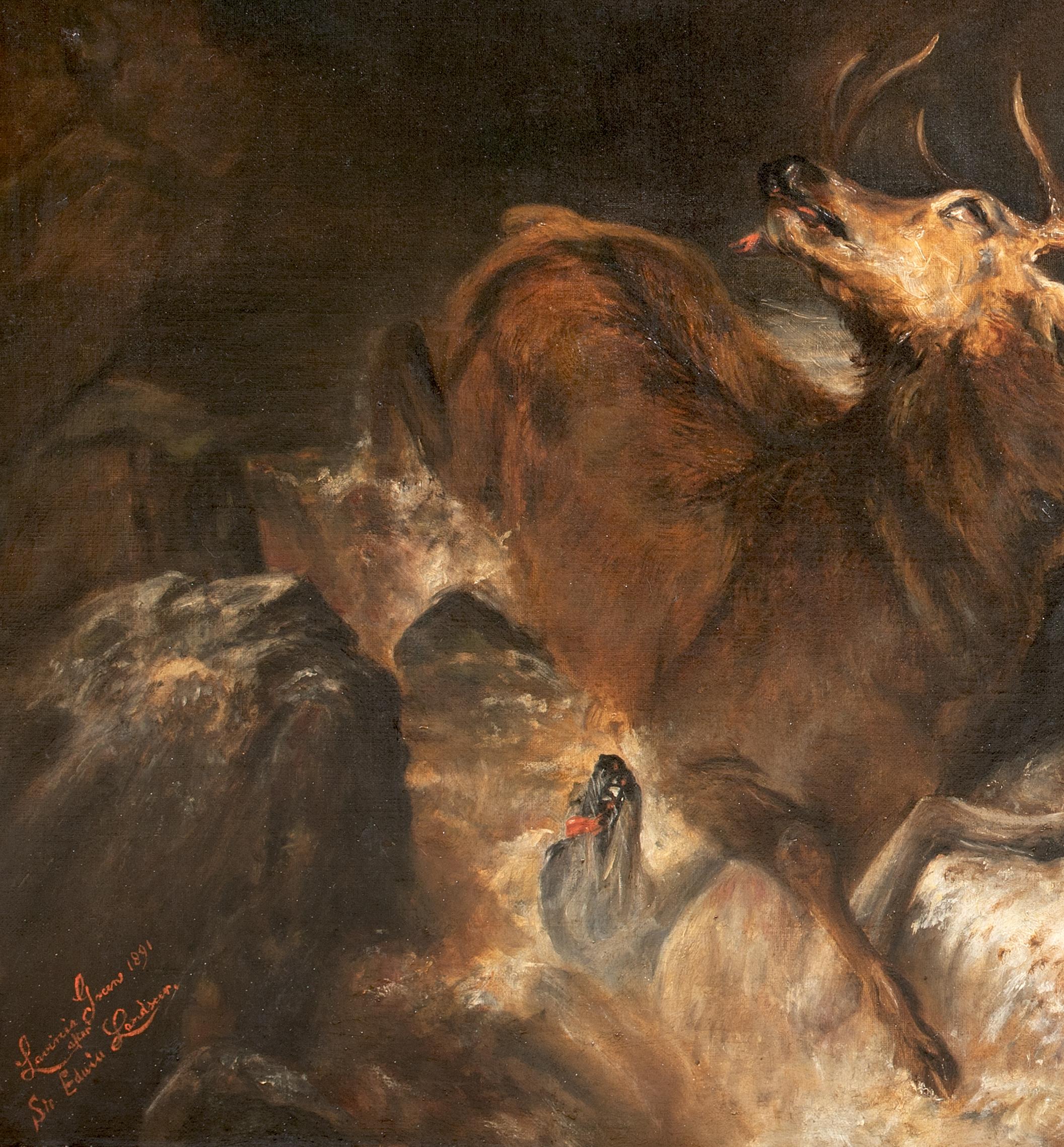 Stag Hunting Scene, 19th Century  after Sir Edwin Henry Landseer (1802-1873) 1