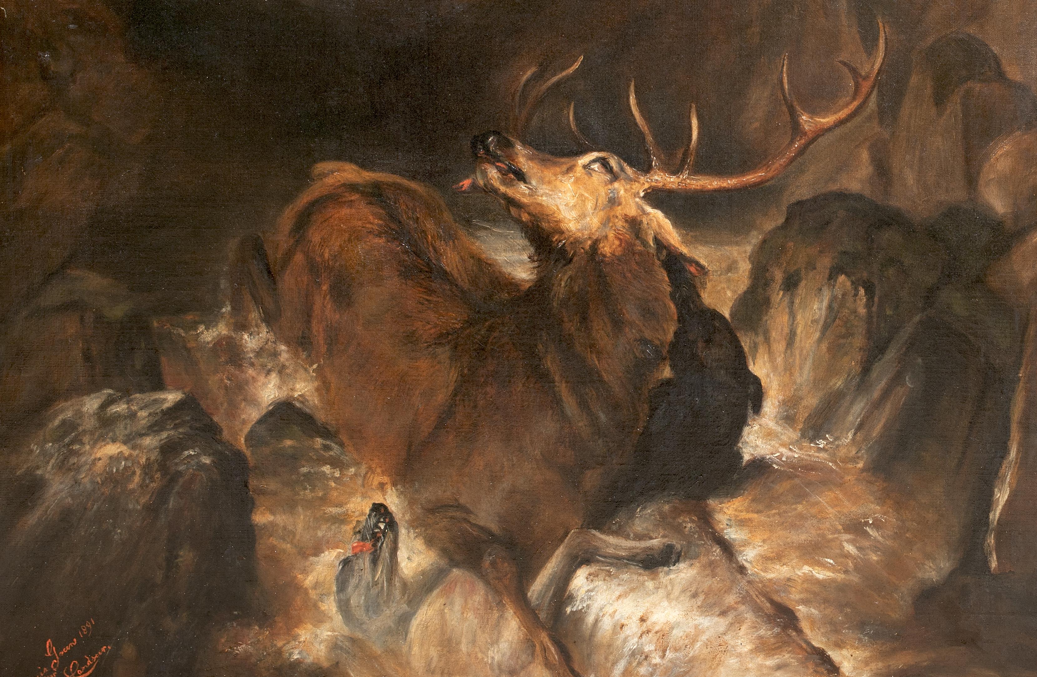 Stag Hunting Scene, 19th Century  after Sir Edwin Henry Landseer (1802-1873) 2