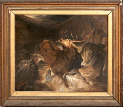 Stag Hunting Scene, 19th Century  after Sir Edwin Henry Landseer (1802-1873)