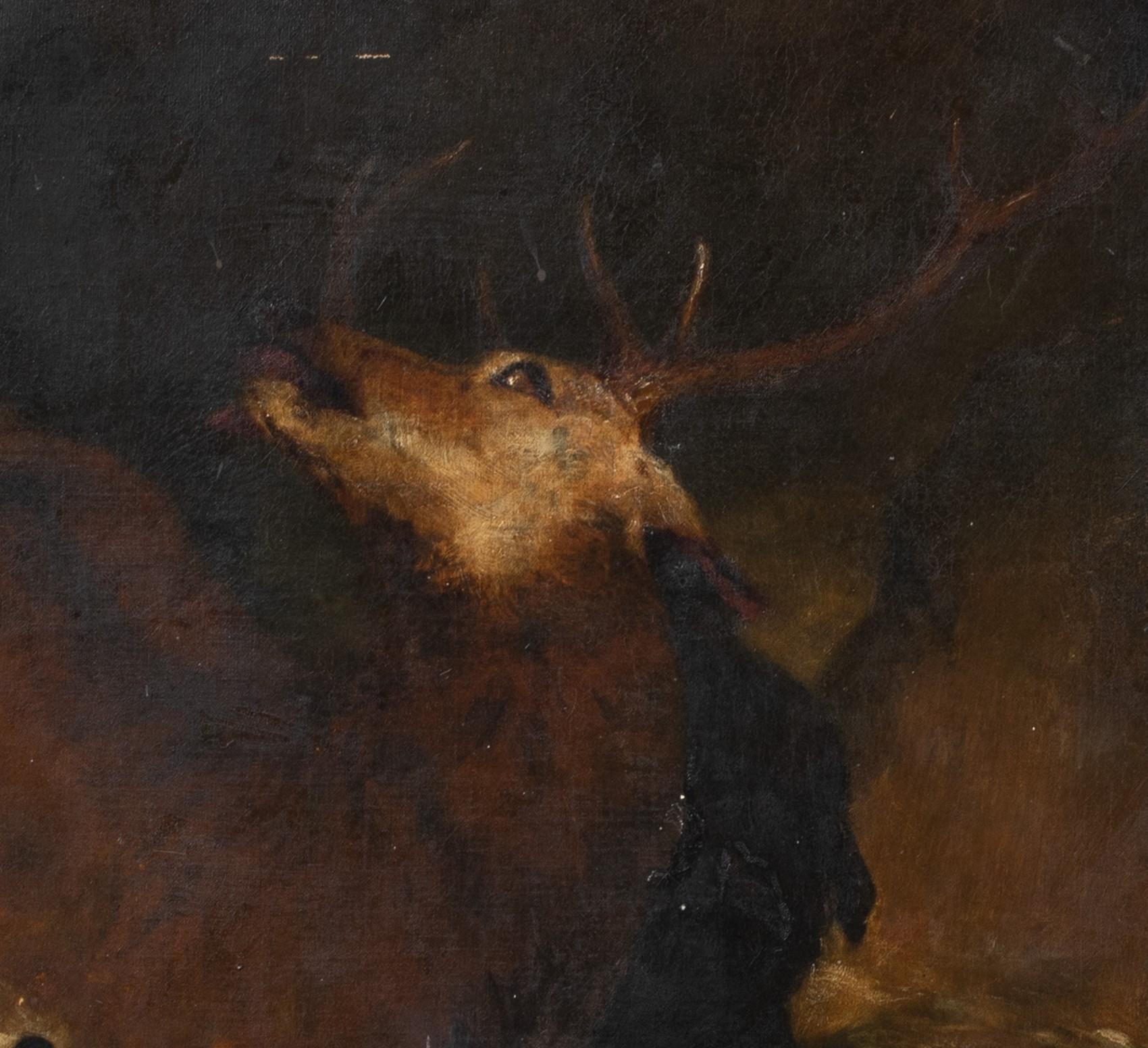 The Stag Hunt, 19th Century - Black Portrait Painting by Sir Edwin Landseer