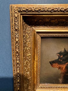 19th century English Antique Portrait of a terrier or toy dog
