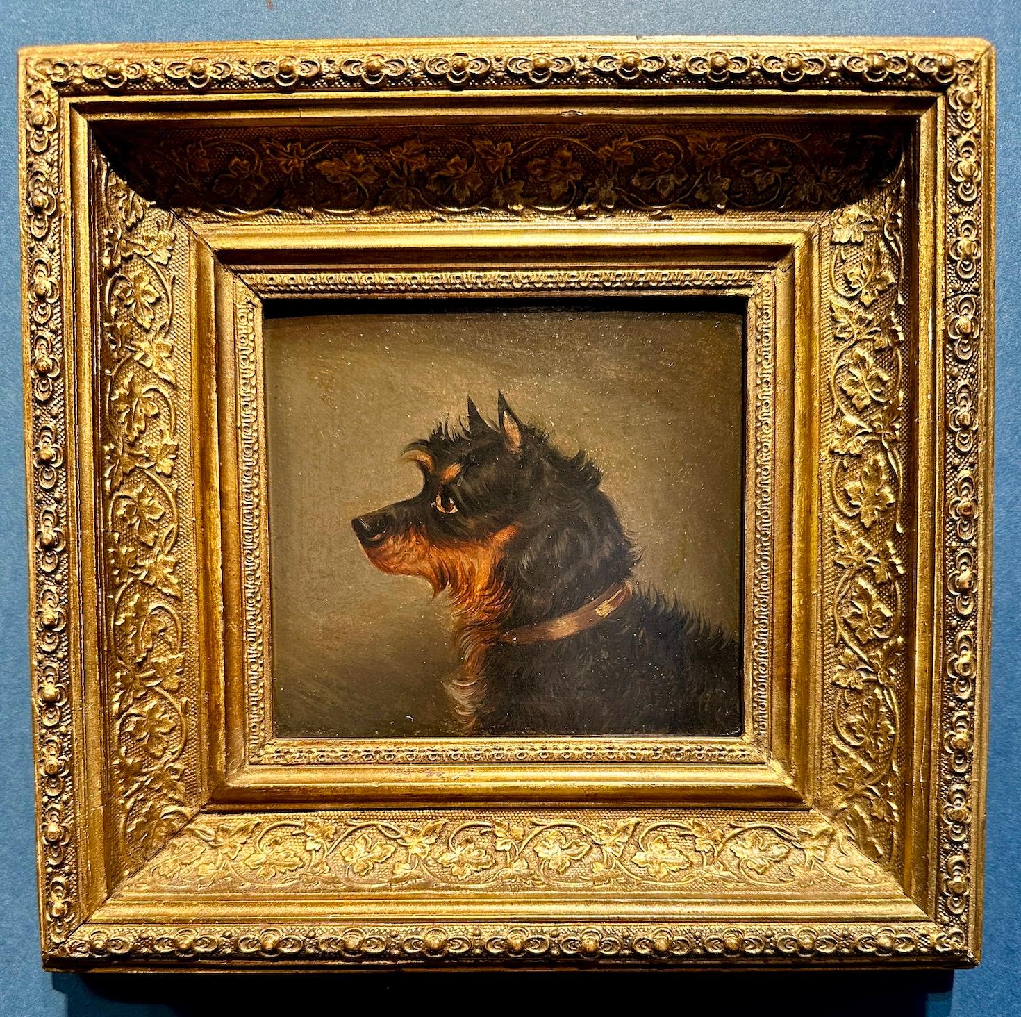 19th century English Antique Portrait of a terrier or toy dog