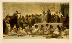 "Babylonian Marriage Market, " Signed Antique Print