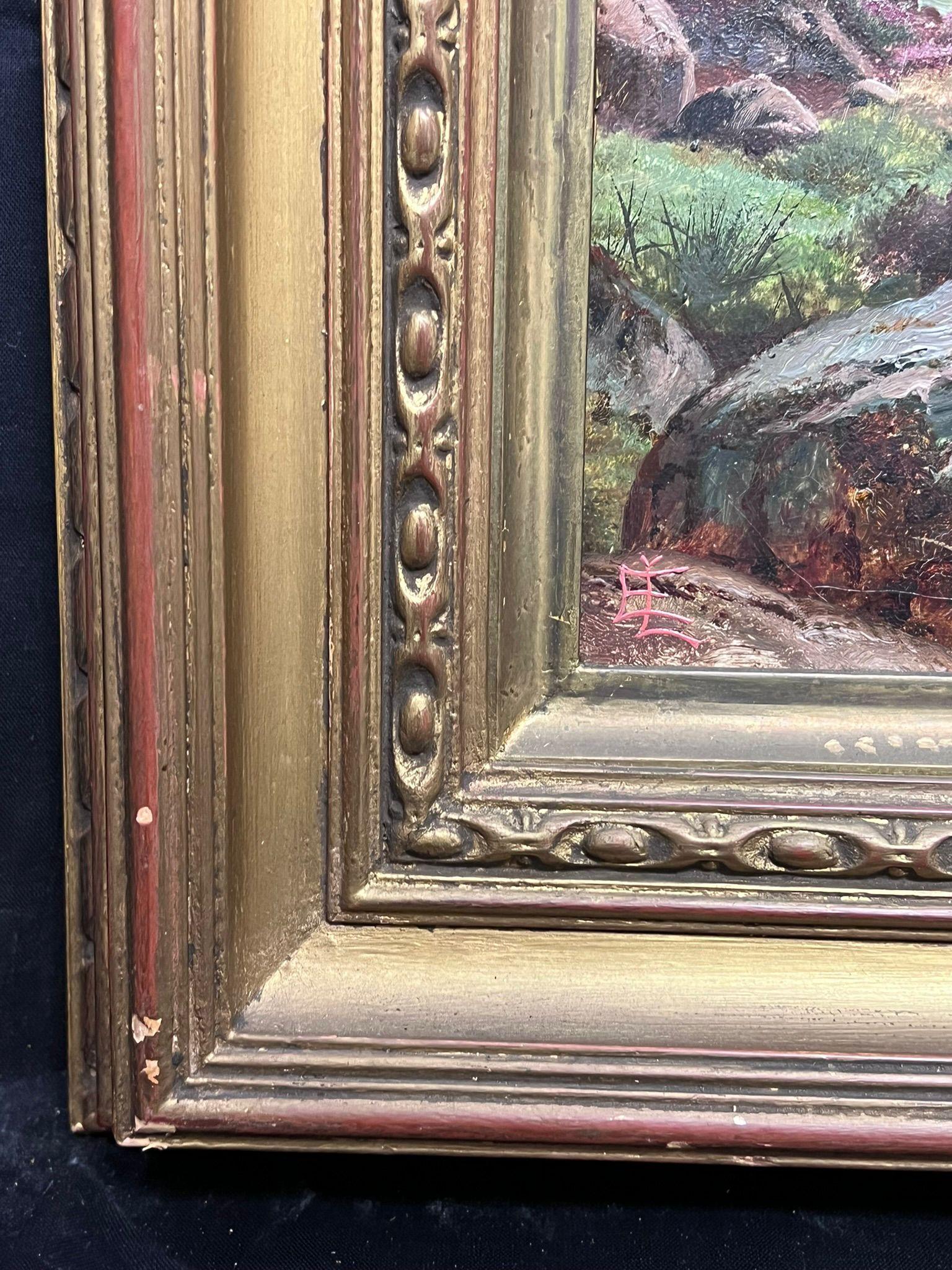 Ganado de las Highlands en un majestuoso paisaje de montaña Pintura al óleo victoriana Glencoe en venta 7
