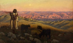 "Holy Land at Sunset" 1873 by Edwin Lord Weeks Orientalist Landscape Oil Signed