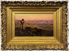 "Holy Land at Sunset" 1873 by Edwin Lord Weeks Orientalist Landscape Oil Signed